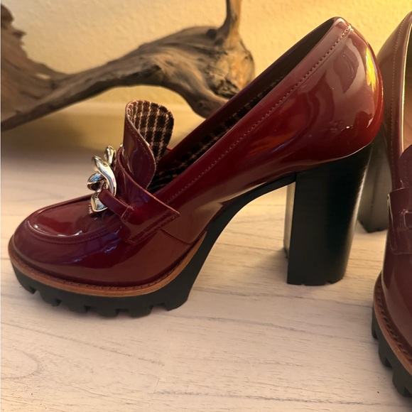 ANTONIO MELANI Burgundy Heeled Loafers - Picture 7 of 9